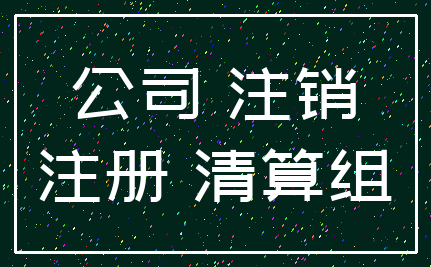 公司 注销_注册 清算组
