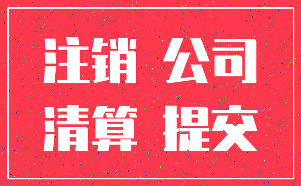 注销 公司_清算 提交