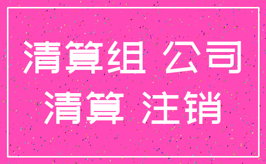 清算组 公司_清算 注销