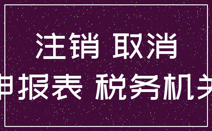 注销 取消_申报表 税务机关