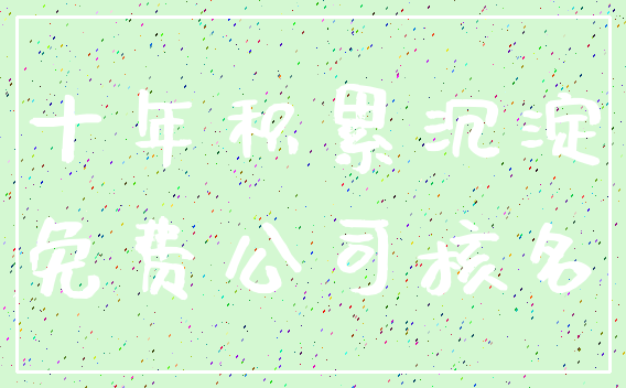 十年积累沉淀_免费公司核名