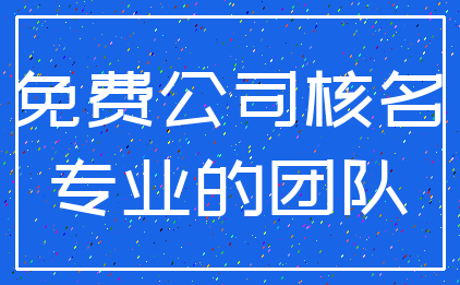 免费公司核名_专业的团队