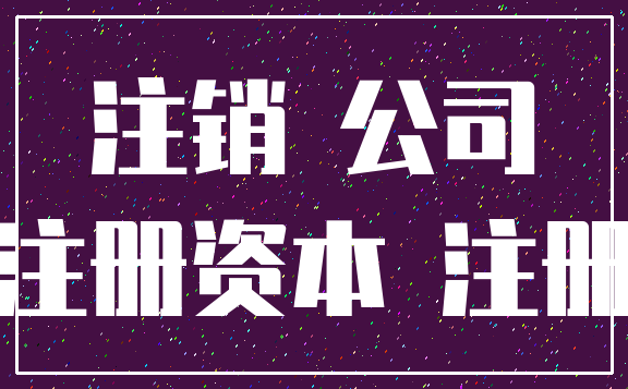 注销 公司_注册资本 注册