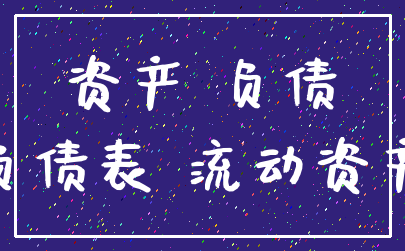 资产 负债_负债表 流动资产