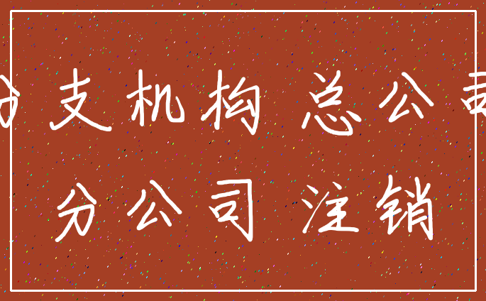 分支机构 总公司_分公司 注销
