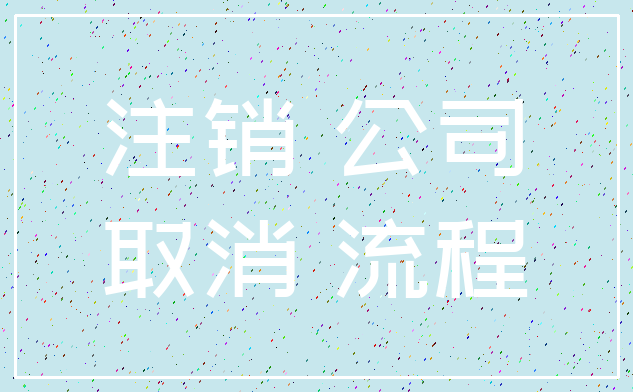 注销 公司_取消 流程
