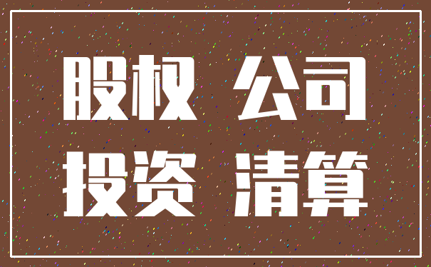 股权 公司_投资 清算