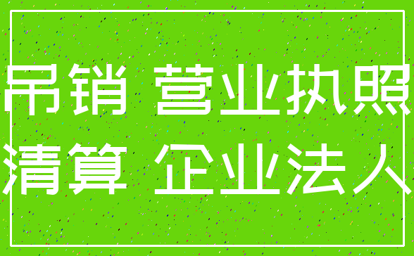 吊销 营业执照_清算 企业法人