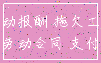 劳动报酬 拖欠工资_劳动合同 支付