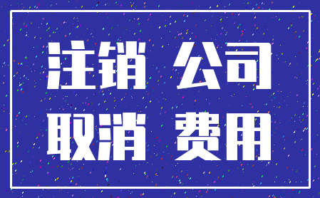 注销 公司_取消 费用