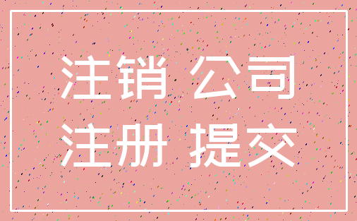 注销 公司_注册 提交
