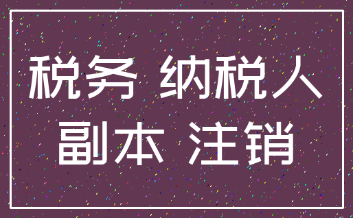 税务 纳税人_副本 注销