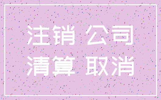 注销 公司_清算 取消