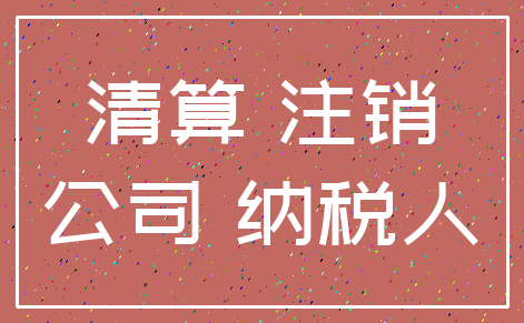 清算 注销_公司 纳税人