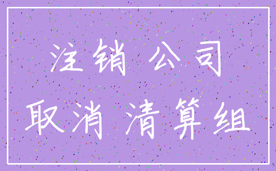 注销 公司_取消 清算组