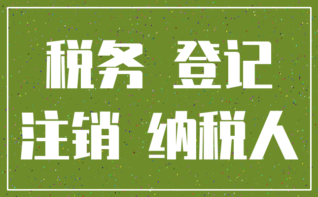 税务 登记_注销 纳税人