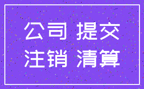 公司 提交_注销 清算