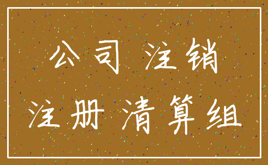 公司 注销_注册 清算组