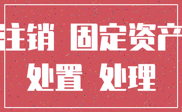 注销 固定资产_处置 处理