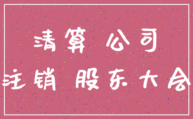 清算 公司_注销 股东大会