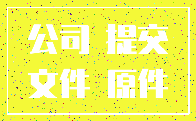 公司 提交_文件 原件