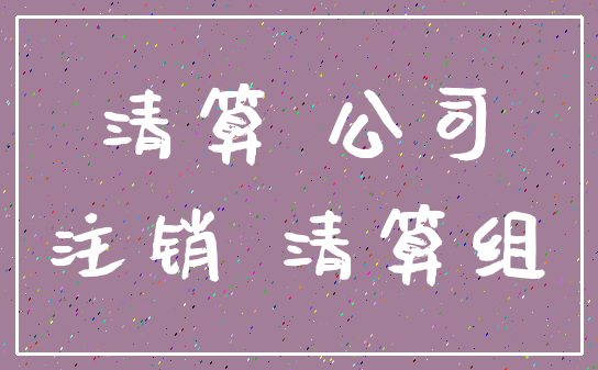 清算 公司_注销 清算组
