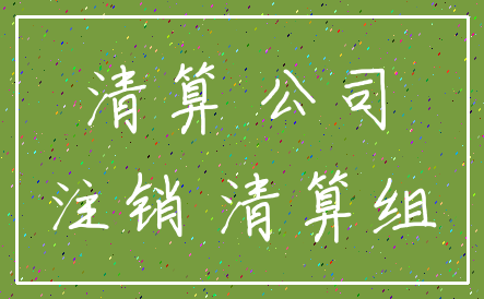 清算 公司_注销 清算组