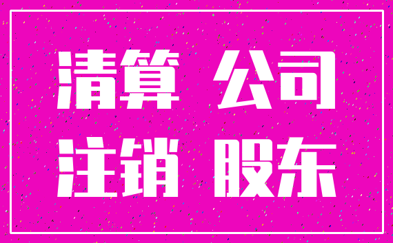 清算 公司_注销 股东