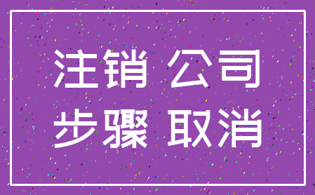 注销 公司_步骤 取消