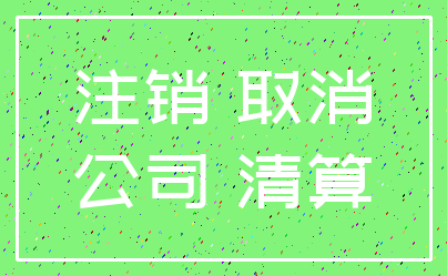 注销 取消_公司 清算