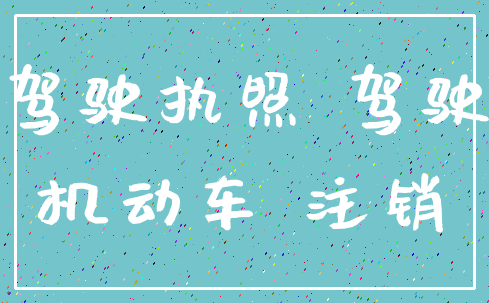 驾驶执照 驾驶_机动车 注销