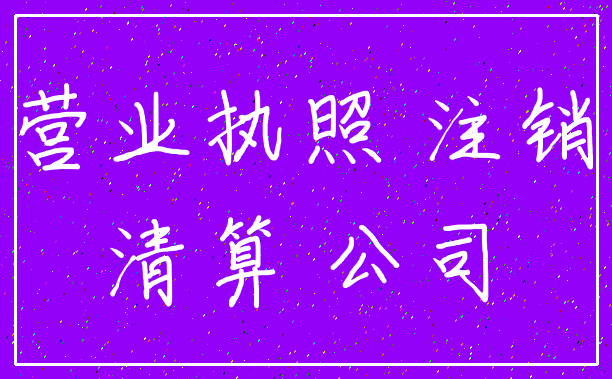 营业执照 注销_清算 公司