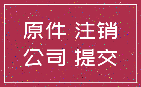原件 注销_公司 提交