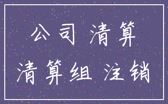 公司 清算_清算组 注销
