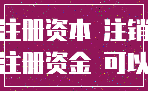 注册资本 注销_注册资金 可以