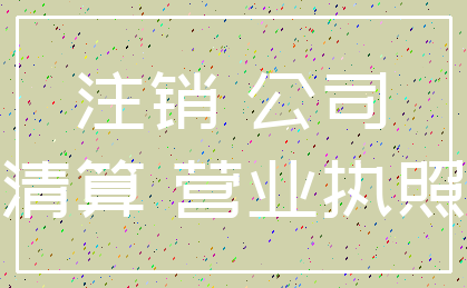 注销 公司_清算 营业执照