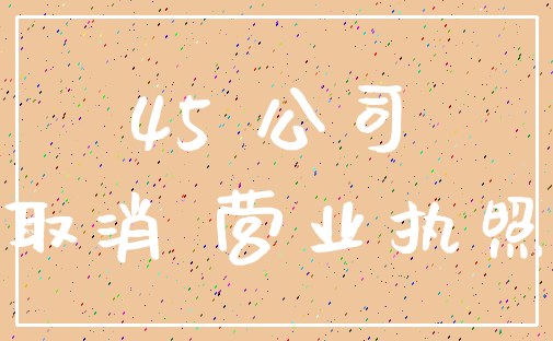 45 公司_取消 营业执照