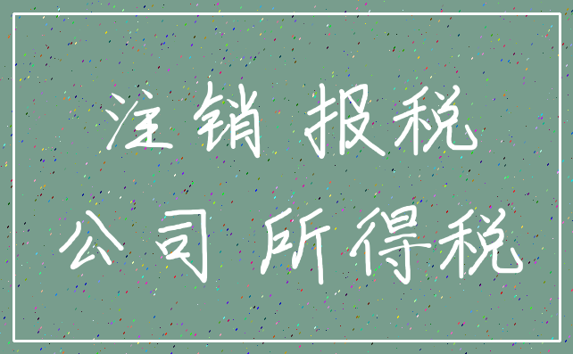 注销 报税_公司 所得税