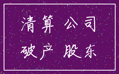 清算 公司_破产 股东