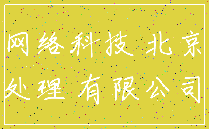网络科技 北京_处理 有限公司