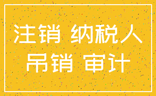 注销 纳税人_吊销 审计