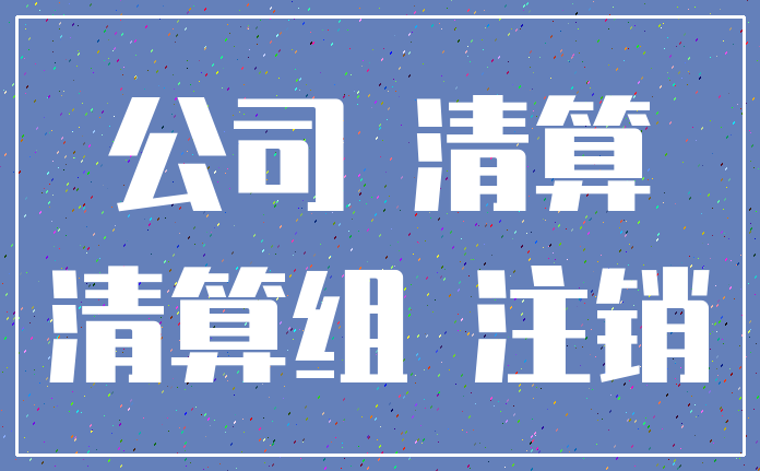 公司 清算_清算组 注销