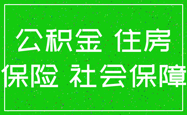 公积金 住房_保险 社会保障