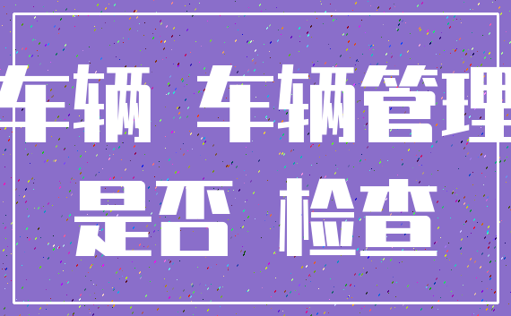 车辆 车辆管理_是否 检查