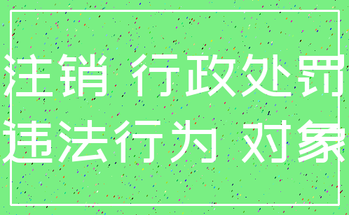 注销 行政处罚_违法行为 对象