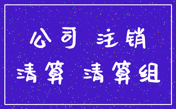 公司 注销_清算 清算组