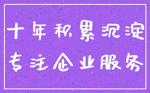 十年积累沉淀_专注企业服务