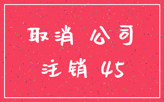 取消 公司_注销 45