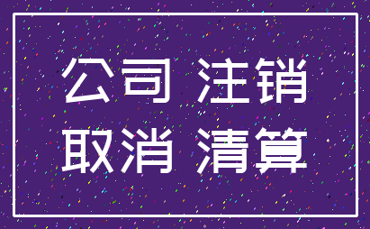 公司 注销_取消 清算