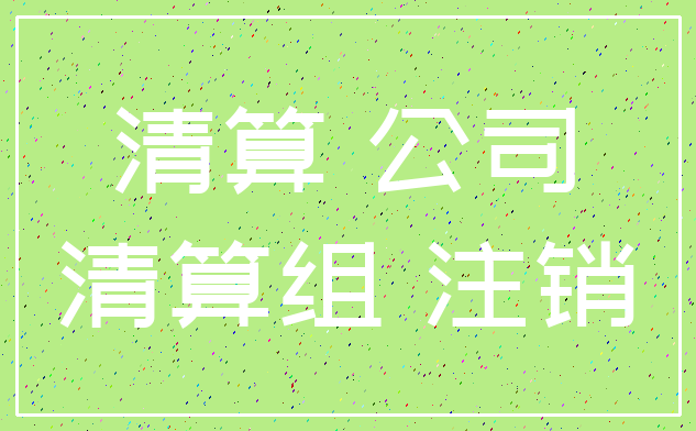 清算 公司_清算组 注销